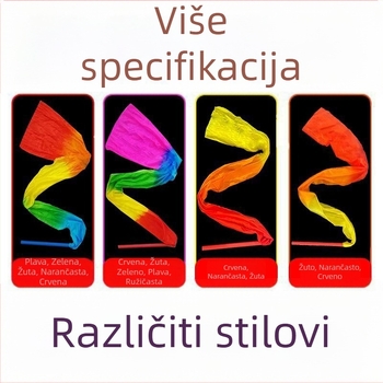 Rekvizit za ples s trakama i štapovima, satenska vrpca, ručno oslikan, za vanjsku upotrebu, model DR-652