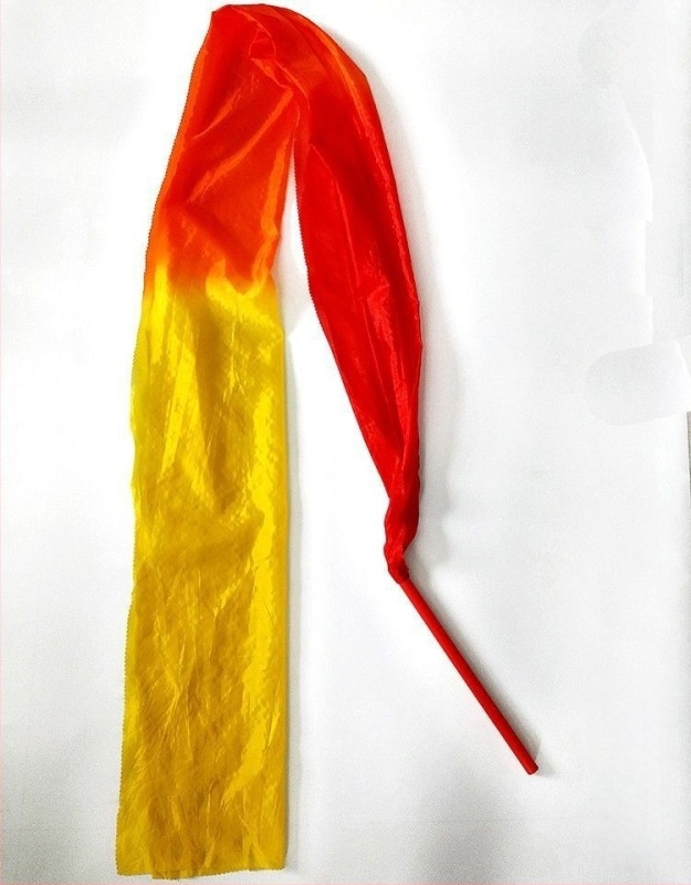 Rekvizit za ples s trakama i štapovima, satenska vrpca, ručno oslikan, za vanjsku upotrebu, model DR-652