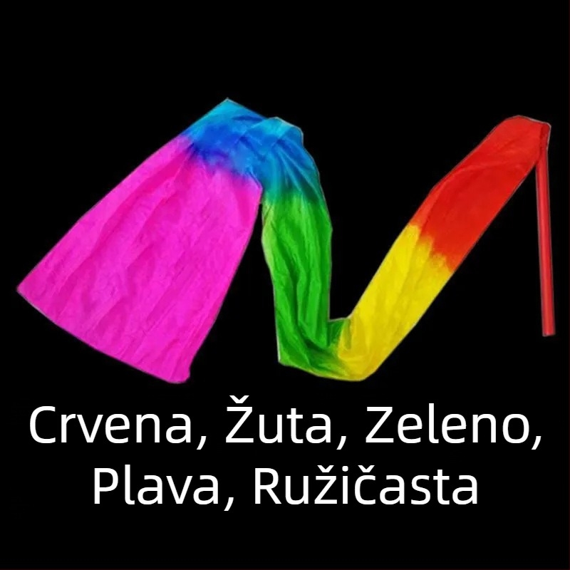 Rekvizit za ples s trakama i štapovima, satenska vrpca, ručno oslikan, za vanjsku upotrebu, model DR-652