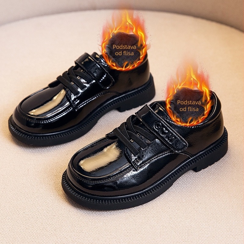 Dječje kožne tenisice s dvostrukim vampom od teleće kože, gumeni potplat, Velcro kopča, PU ulošak, mrežasta podstava, korejski stil