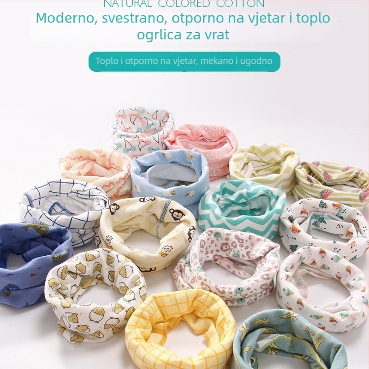 Dječji zimski šal od čistog pamuka, karikatura uzorak, pulover Cape stil, topao, jacquard izrada, prilagodljivo