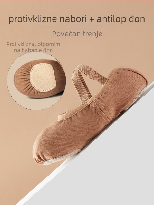 Unisex plesne cipele s mekanom potplatom, prozračne, lagane, otporne; za balet i moderan ples za odrasle.