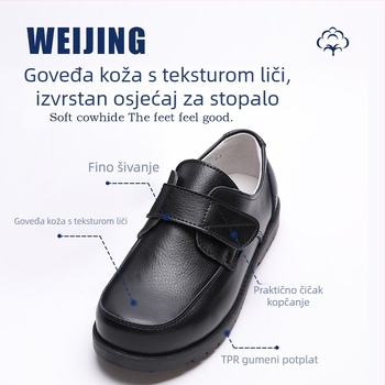 Dječje crne kožne cipele za dječake, prava koža, britanski stil, školske i izvedbene cipele