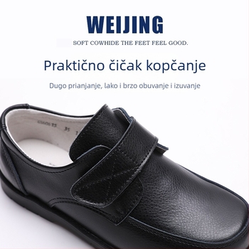 Dječje crne kožne cipele za dječake, prava koža, britanski stil, školske i izvedbene cipele