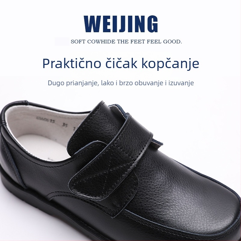 Dječje crne kožne cipele za dječake, prava koža, britanski stil, školske i izvedbene cipele
