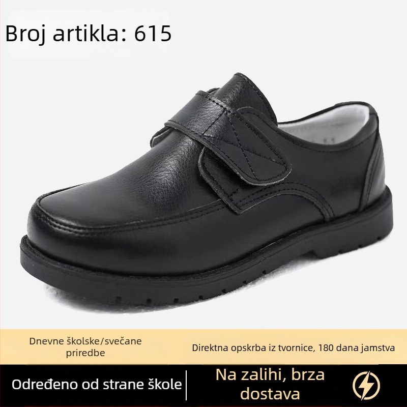 Dječje crne kožne cipele za dječake, prava koža, britanski stil, školske i izvedbene cipele