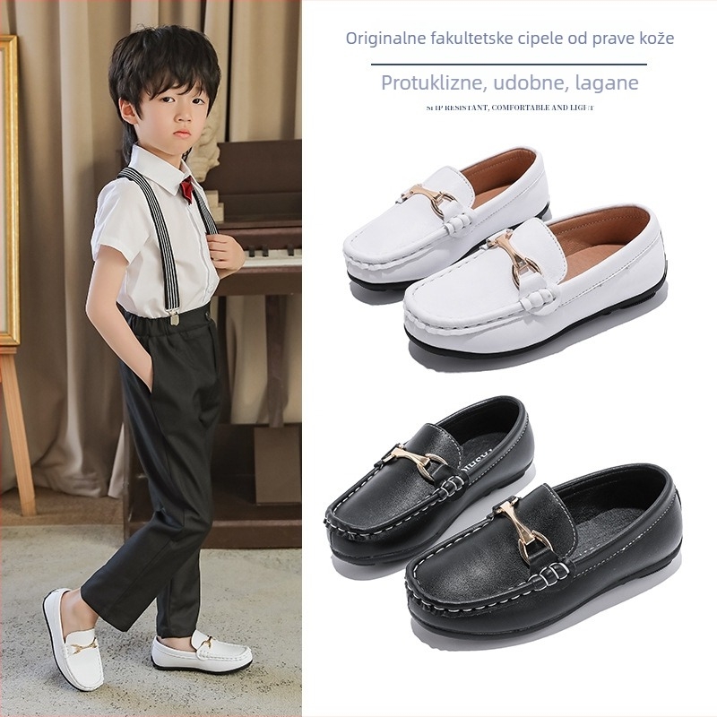 Muške kožne tenisice s mekim potplatom, britanski stil, gornji dio od kravlje kože, EVA ulošak, gumeni potplat