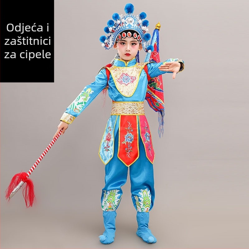 Dječji scenski kostim, unisex, kineskog stila, tkanina od polyester-mješavine 65%, za sve sezone, za probe