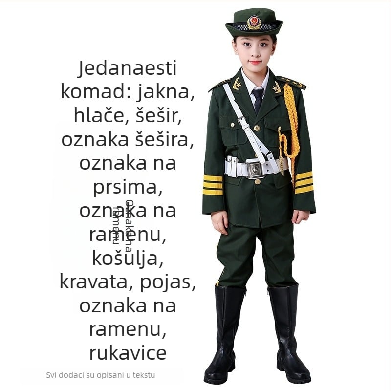 Dječja odjeća za dizanje zastave i nastupe – unisex, 80% akril, tkanina Rorni, mekana obrada, proljeće 2025, Tianbei marka, za djecu stariju od 8 godina
