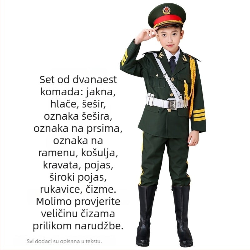Dječja odjeća za dizanje zastave i nastupe – unisex, 80% akril, tkanina Rorni, mekana obrada, proljeće 2025, Tianbei marka, za djecu stariju od 8 godina