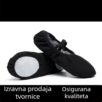 Plesačke cipele za balet - gornji dio od platna, kožna potplata, prozračne, lagane, unisex, za djecu