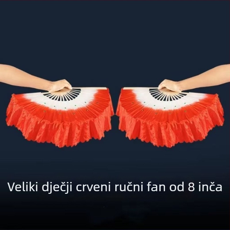 Bambusni fan za kvadratni ples, dvostrani rekvizit, klasični stil, marka Qianlong Drama Factory