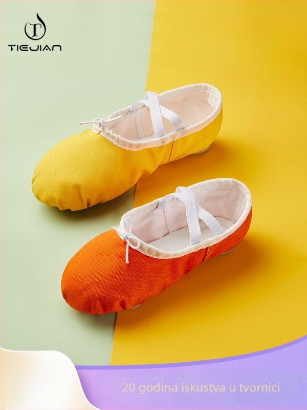Dječje plesne tenisice - vezanje, mekana potplata, gornji dio od platna, unisex, prozračne