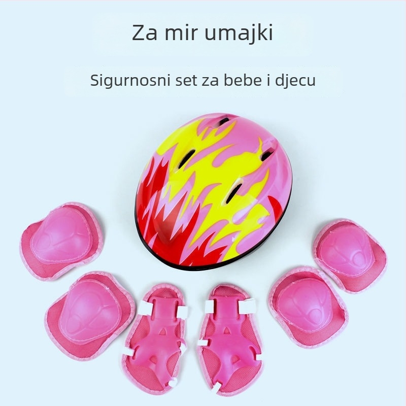 Dječji set zaštitne opreme za rolanje s kacigom, marka Unique, glavni materijal Spandex