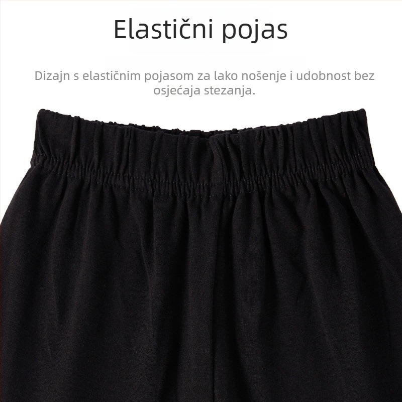 Dječje Capri moderne plesne hlače s Lycrom i pamučnom podstavom, jednofarebne, unisex, za pokret i kondiciju