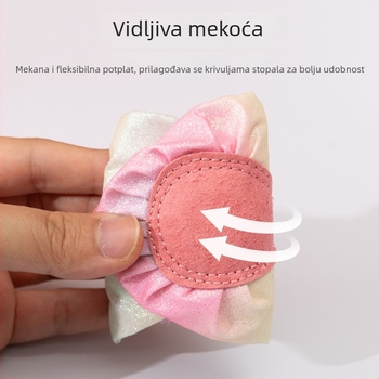 Dječje plesne cipele sa šljokicama — gradijent boja u dužemu spektru, bez vezica, mek potplat baletne cipele za djevojčice