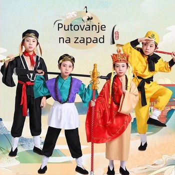 Dječji pozorišni kostim inspiriran Putovanjem na Zapad: Četiri lika za uloge u plesnoj/scenskoj izvedbi; Glavni materijal: zecje krzno; Brušena tkanina; Pogodno za novorođenčad 0–1 godina; Spol: neutralan; Stil 31755