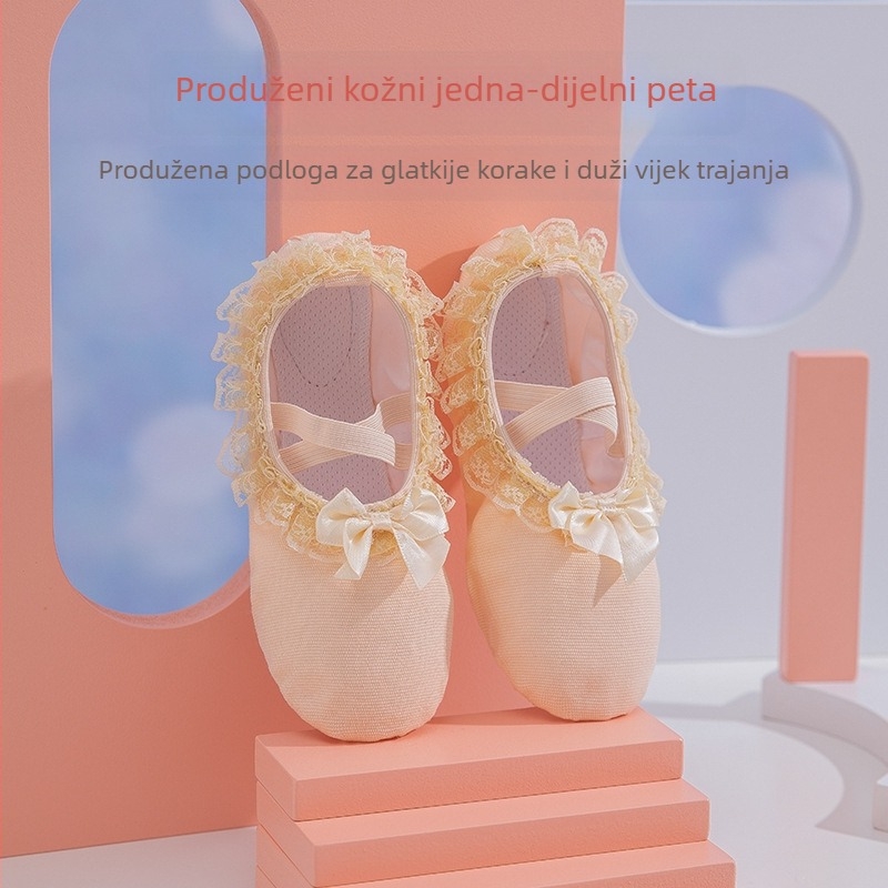 Dječje baletanke bez vezica, mekana kožna potplata, gornji dio od platna, prozračne