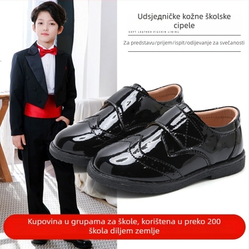 Dječji brogues za dječake, gornji materijal mikrovlakana, Velcro kopča, PU ulošak, engleski stil