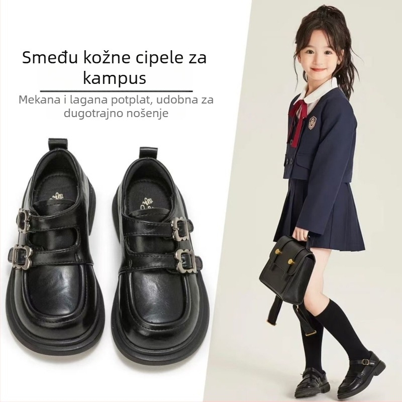 Dječje male kožne cipele, zatvaranje na Velcro, gornji dio PU, unutarnja PU, uložak PU, gumena potplata, sveučilišni stil, unisex, za djecu 4–16 godina, jesen 2024