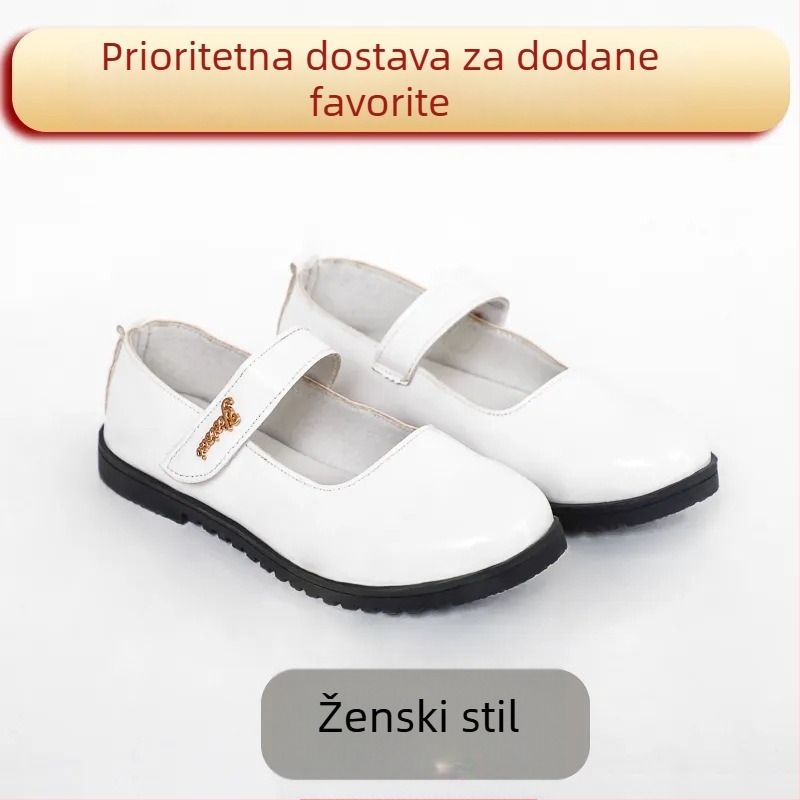 Muške dječje kožne cipele, britanski stil, zatvaranje na Velcro traku, za dob 4–16, sve sezone, prozračne, protuklizne