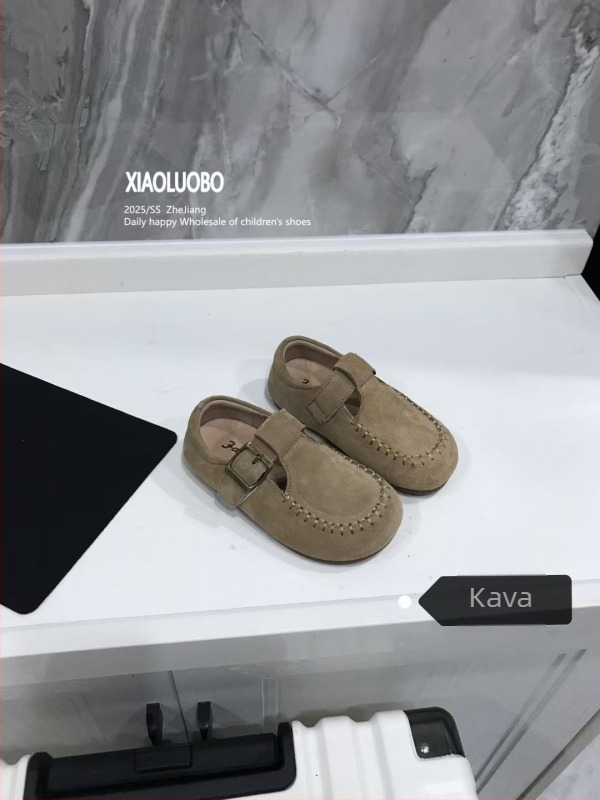 Dječje cipele od prave kože Birkenstock, proljeće–jesenski model; djevojčice korejskog stila loafers; dječaci britski retro kožne cipele s mekanom potplatom
