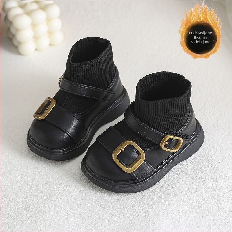 Set kožnih dječjih cipela i čarapa za djecu 0–6 godina, stil princeze, mekana potplat, unisex