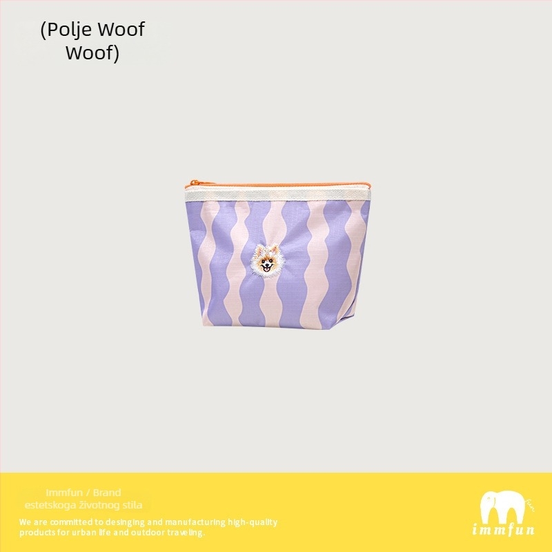 Mini torbica za šminku i novac – prijenosni držač kartica, prugasti poliester, vodootporna podstava, unisex, immfun