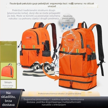 Planinarski ruksak velikog kapaciteta, vodootporan Oxford materijal, unisex, proljeće 2025