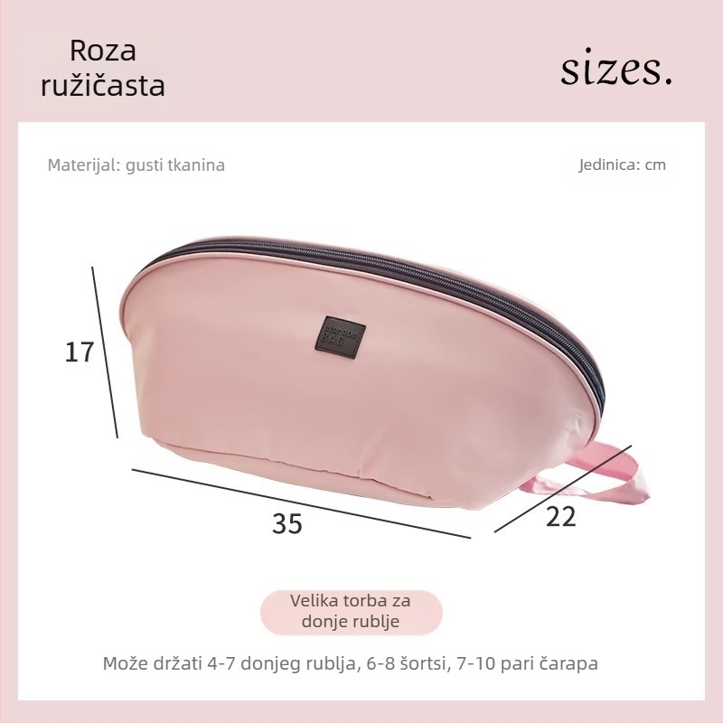 Putni organizator donjeg rublja, poliester, ručni oblik torbe, višenamjenski, za donje rublje, kozmetiku i higijenske potrepštine