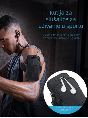 Torbica za telefon na ruci – za trčanje, unisex, PU koža, prozračna, vodootporna, ultra lagana