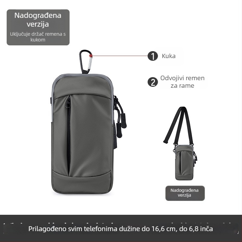 Torba za ruku za telefon za trčanje — vodootporna, ultra lagana, PU materijal, za outdoor sportove, unisex