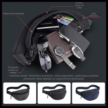 Muška torbica za prsa preko ramena, najlon, vodootporna, model 828#