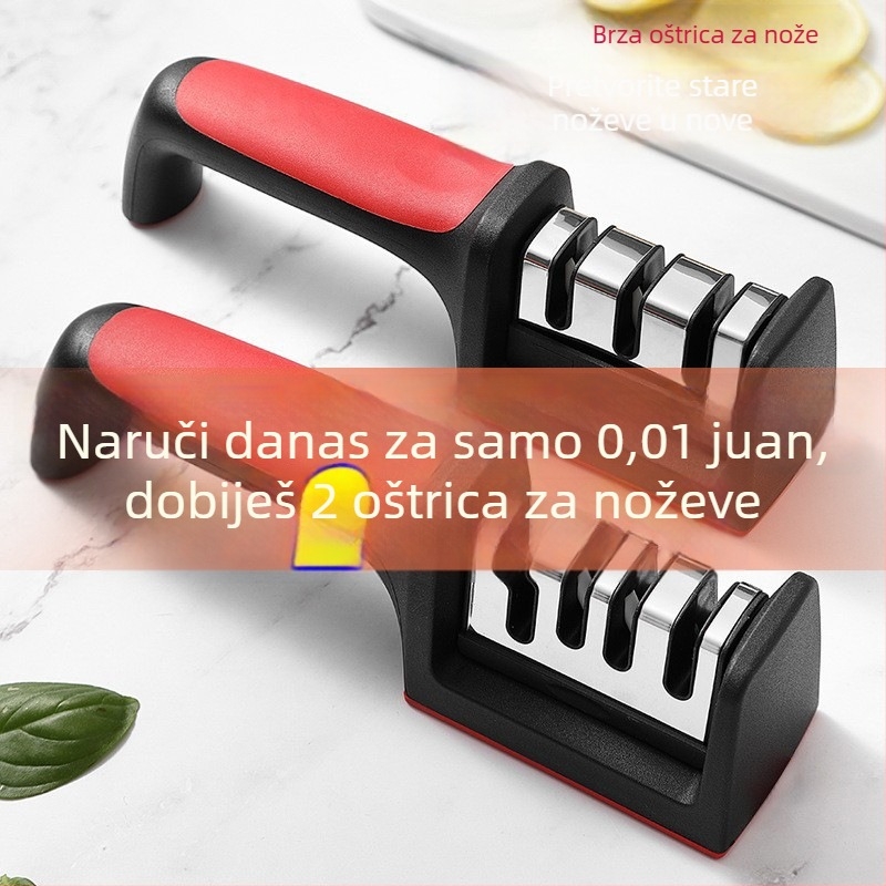 Ručni oštrač noževa i škare od nehrđajućeg čelika – 3-4 faze naoštravanja, ručni rad, OEM/privatna oznaka dostupna