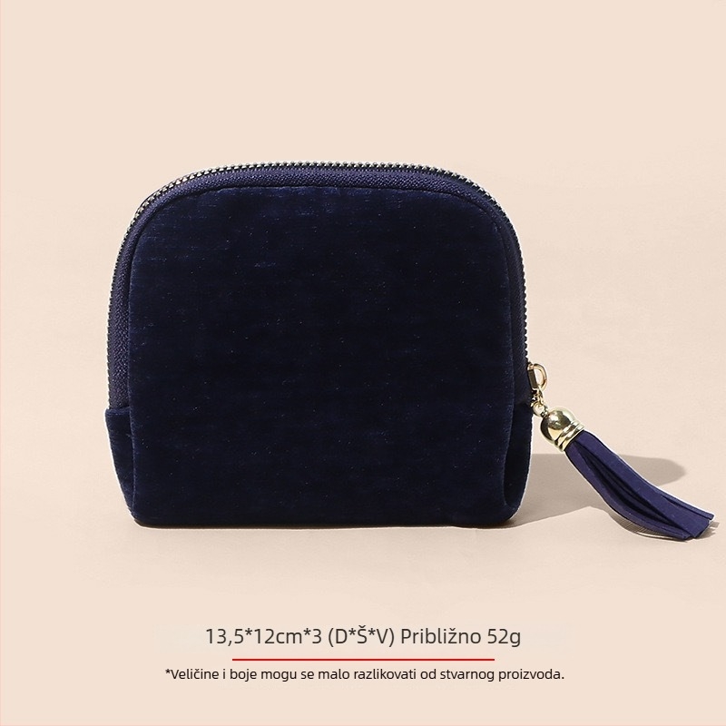 Satenska torbica za nakit sa zatvaračem, clutch stil, prijenosno spremište za narukice i ogrlice, moderni minimalistički dizajn, mekana tekstura