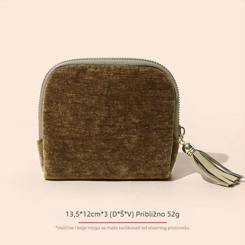 Satenska torbica za nakit sa zatvaračem, clutch stil, prijenosno spremište za narukice i ogrlice, moderni minimalistički dizajn, mekana tekstura