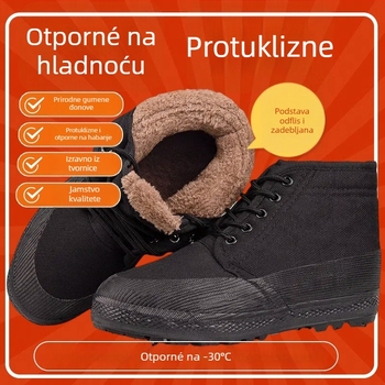 Zimske platnene radne cipele visokog kroja, flis podstava i gumena potplata