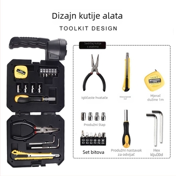 Solarna vanjska potražna svjetiljka s ugrađenim setom alata, 5W LED, 1200mAh, USB punjenje, ručni pogon, 360° rotacija