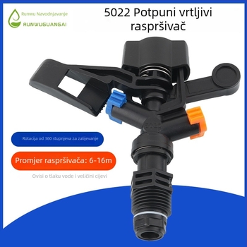 360° rotirajući raspršivač za navodnjavanje, dvostruka mlaznica s četiri mlaza, materijal POM