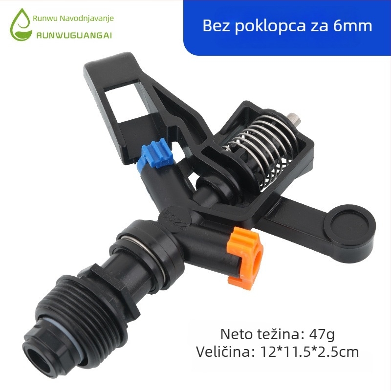 360° rotirajući raspršivač za navodnjavanje, dvostruka mlaznica s četiri mlaza, materijal POM