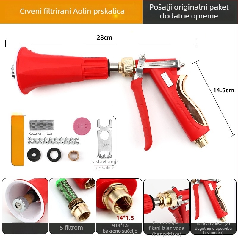 Aolin aluminijski pištolj za prskanje s doziranjem, namijenjen kućnom vrtlarstvu i poljoprivredi