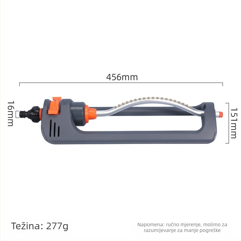 Mlaznica za navodnjavanje travnjaka – 19 rupa, automatska oscilirajuća i rotirajuća mlaznica, ABS materijal
