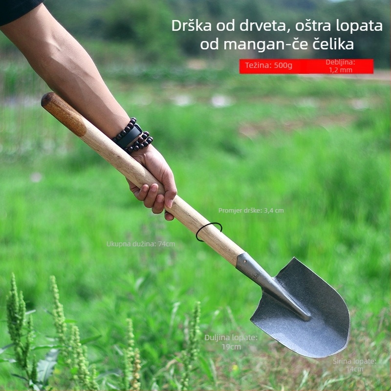 Origin lopata od manganskog čelika za poljoprivrednu i hortikulturnu upotrebu, vanjsko kopanje i uzgoj povrća