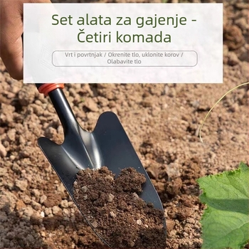 Heng Yunyu trostruki set alata za vrt – lopata, motika i kultivator od željeza za sadnju cvijeća i povrća