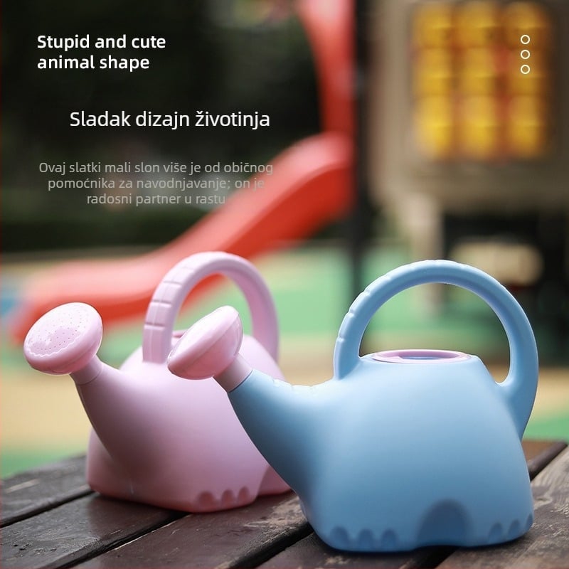 Plastična kanta za zalijevanje s karikaturnim dizajnom — tip: kanta/raspršivač; marka Slow and Simple; pogodna za zalijevanje cvijeća i biljaka kod kuće