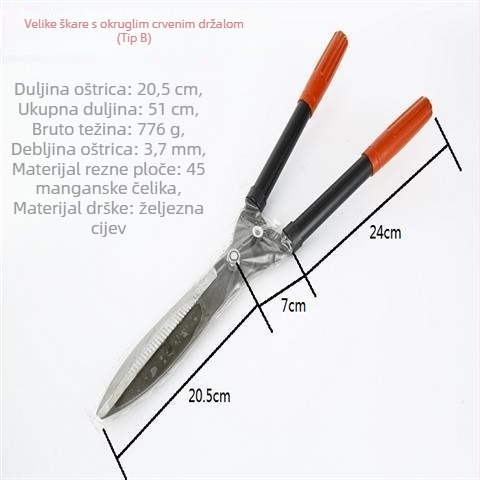 Vrtne škare za podrezivanje živice i debele grane, za voćke