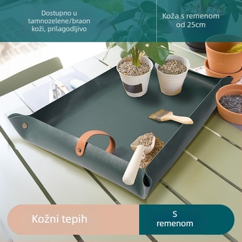 Kožna podloga za vrt s kopčom i remenom, vodootporna, rolirajuća, za sukulentne posude Plant Seeking