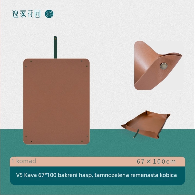 Kožna podloga za vrt s kopčom i remenom, vodootporna, rolirajuća, za sukulentne posude Plant Seeking