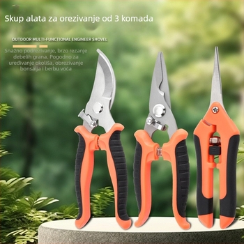 Višenamenske vrtne škare od nehrđajućeg čelika – bonsai škare – 3-djelni set za kućnu upotrebu