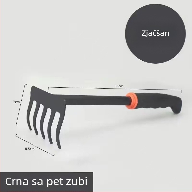 Vrtni alat: dvostruko funkcionalno grabljanje, motika i lopata za sadnju cvijeća, drveća i povrća